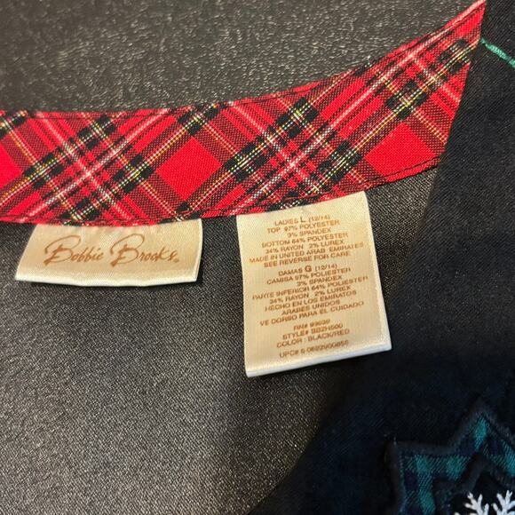 Bobbie Brooks Christmas Maxi Dress Plaid Embroidered Snowflakes Women L Y2K - Picture 5 of 5